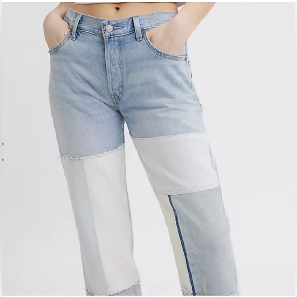 Levi’s 501 90’s Freehand Folk Patchwork Jeans Size 27 - Picture 2 of 4